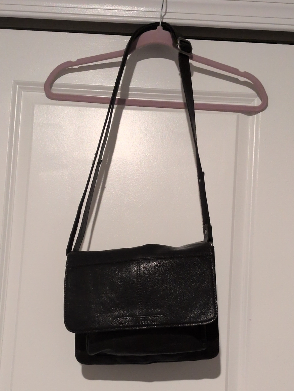 Spikes & Sparrow Black Leather Crossbody Bag